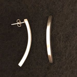 Sterling Silver Semicircle Earrings